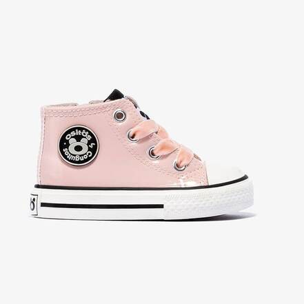 Sneakers Pink Patent Leather Hi-Top Osito Conguitos