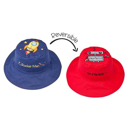 Καπέλο Διπλής Όψης UPF 50+ – Διαστημόπλοιο (Cotton) FlapJackKids