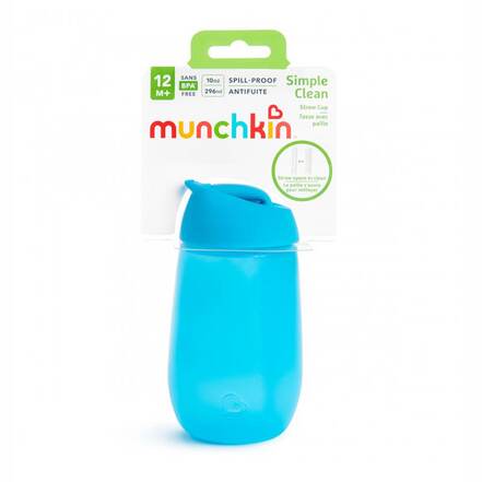 Εκπαιδευτικό Ποτηράκι Simple Clean Straw Cup Blue 296ml (+12m) Munchkin