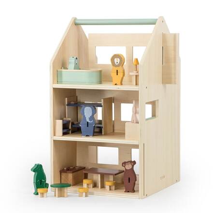 Ξύλινο Κουκλόσπιτο με Αξεσουάρ Wooden Play House with Accessories Trixie
