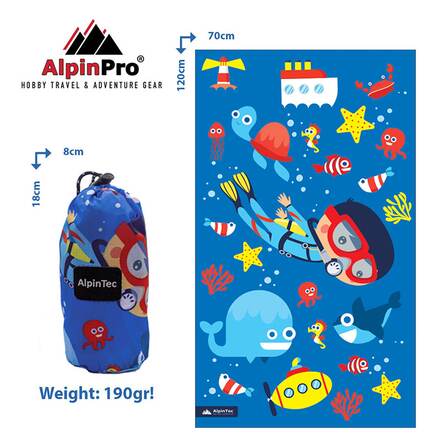 Πετσέτα Diving Microfiber DryFast Kids 70x120 της AlpinTec